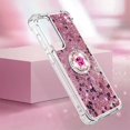 thumbnail image 6 of Slim Fit Case for Samsung Galaxy S23 FE,Soft Silicone TPU Glitter Liquid Quicksand Effect Ring Kickstand Case,Screen and Camera Protection Cover for S23 FE,WTZH Rose Gold, 6 of 7