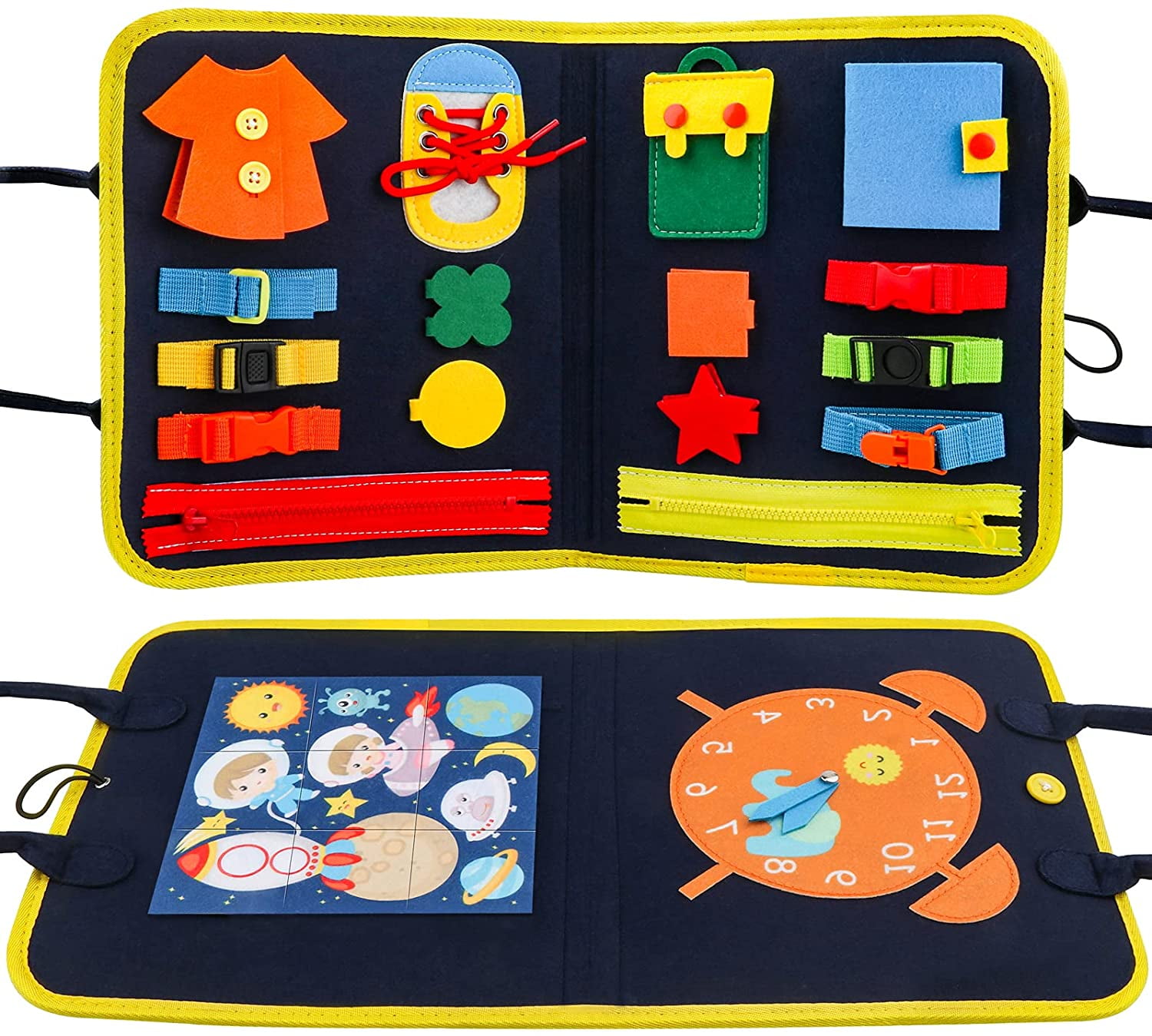 Sensory Toys for Autism Busy Book Gifts for Toddlers Age 2-4 Toddler Toys for 2 3 4 Years Old Girls Boys Busy Board Montessori Toys for 2 3 Year Old Life Skill Learning Toys For Fine Motor Skills