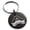 Black, variant on Stainless Steel Letter A Initial 3D Monogram Engraved Small Medallion Circle Charm Keychain Keyring