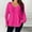 Pink, variant on Fesfesfes Women's Fall Tops Casual Solid Color V-neck Loose Drop-Shoulder Cuffs T-shirt Stretchy Material for Daily Leisure Home Wearing(Purple,4XL)
