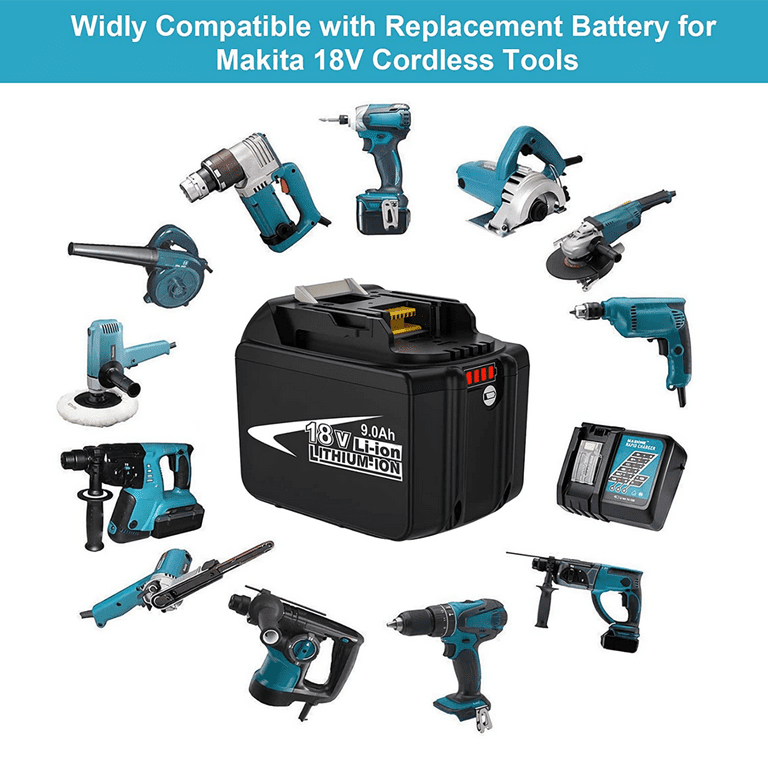 For Makita BL1890B Battery 18V 9000mAh Li ion BL1890 BL1860 BL1830 BL1840 BL1850 BL1850B Cordless Power Tools Walmart