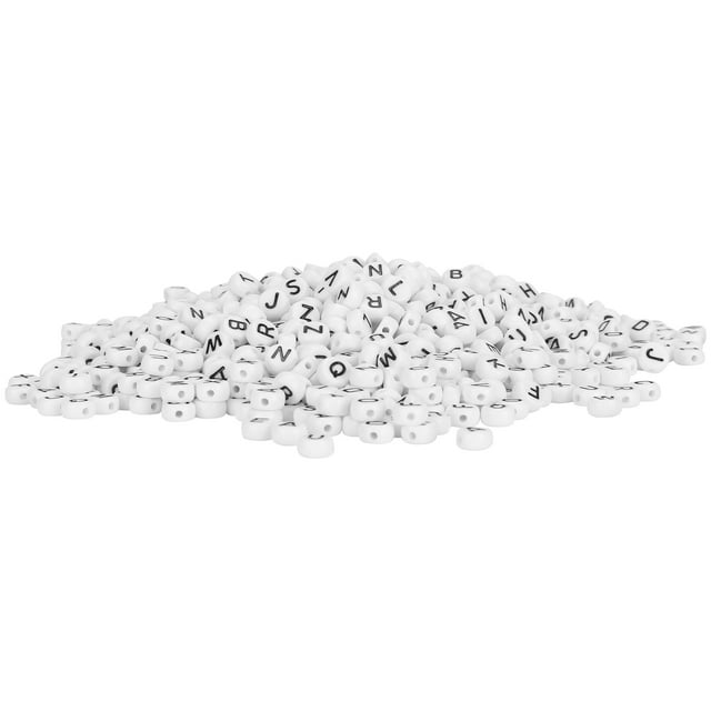 Perles Rondes d'Alphabet, Perles Rondes de Bricolage Pratiques Durables à Usage Général pour les Bracelets pour les Colliers à Usage Professionnel pour les Décorations de Vêtements