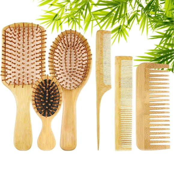 Peine De Madera para Masaje, Cepillo para El Cabello, Peine para Masaje con Bolsa De Aire, Cepillos para El Cabello Antiestáticos, Peine para Masaje del Cuero Cabelludo, Herramienta De Peina