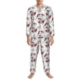 thumbnail image 3 of Salouo Koi Fish Print Button-Front Long Sleeve Pajama Set for Men, Soft 2Pjs Men's Long Sleeve Sleepwear-XX-Large, 3 of 7