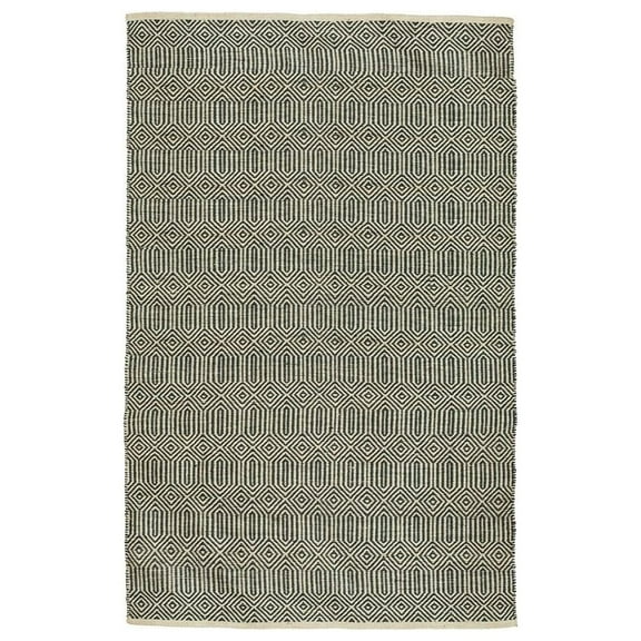 A&B Home Jute Carpet with Loop Shuttle Weave Durrie with Hamming - 96" x 120" - Geometric Pattern - Multi