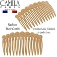 thumbnail image 5 of Camila Paris CP2892/2 French Hair Side Comb Small Rounded, Beige French Twist Hair Combs Decorative, Strong Hold Hair Clips for Women Bun Chignon Up-Do Styling Girls Hair Accessories, Made in France, 5 of 7
