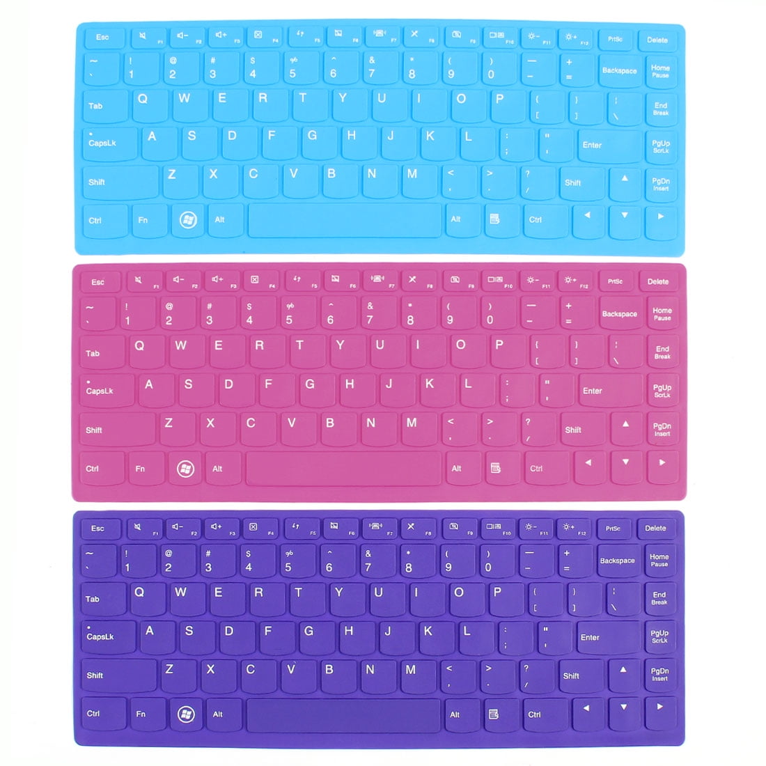 3 Pcs Pink Blue Fuchsia Silicone Keyboard Skin Film Cover for Lenovo 15/" Laptop