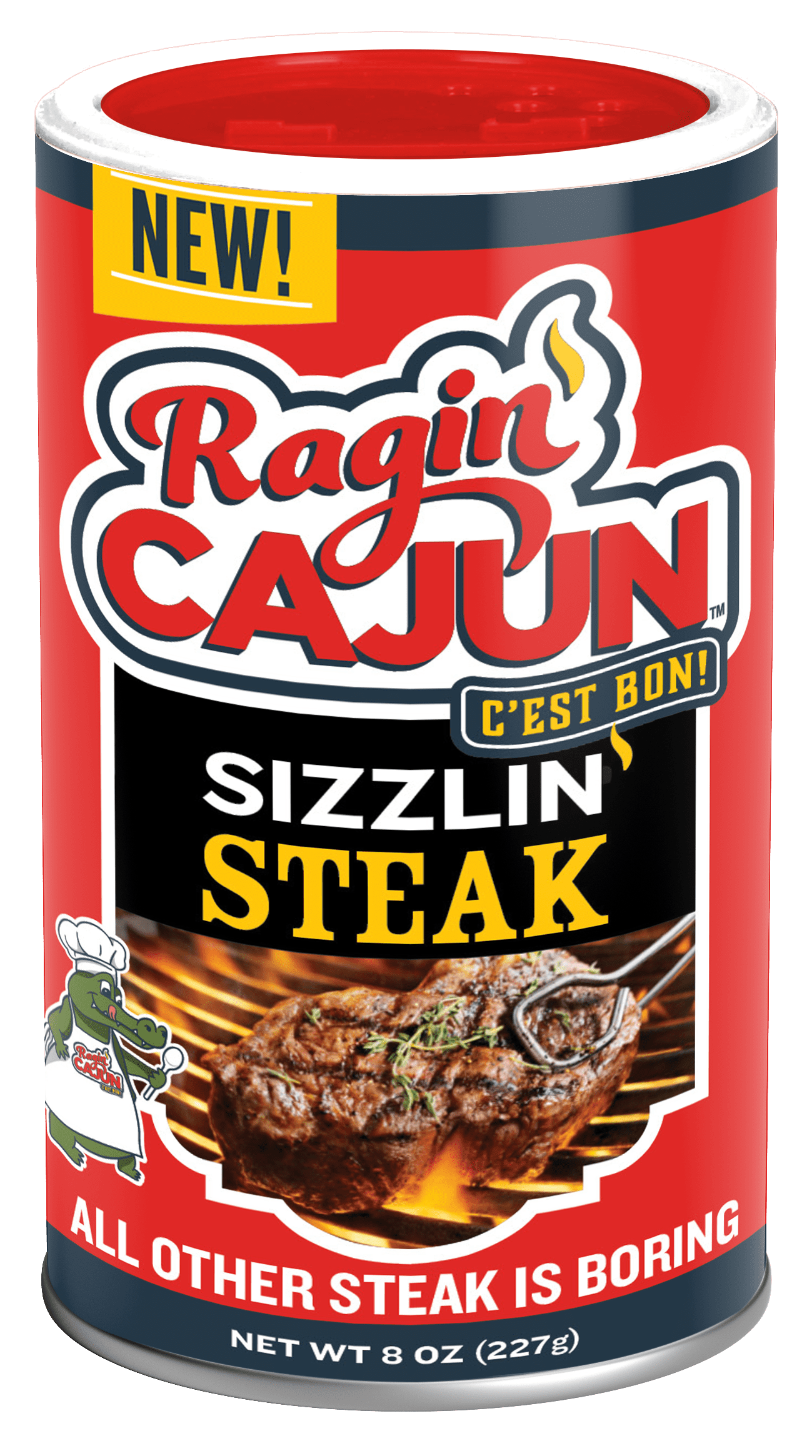 Ragin Cajun Sizzlin Steak Seasoning Ounce Canister