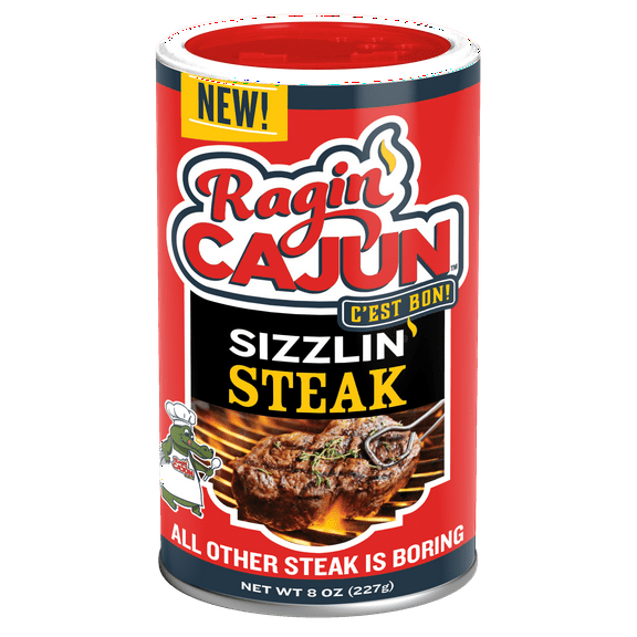 Ragin Cajun Sizzlin Steak Seasoning 8 Ounce Canister