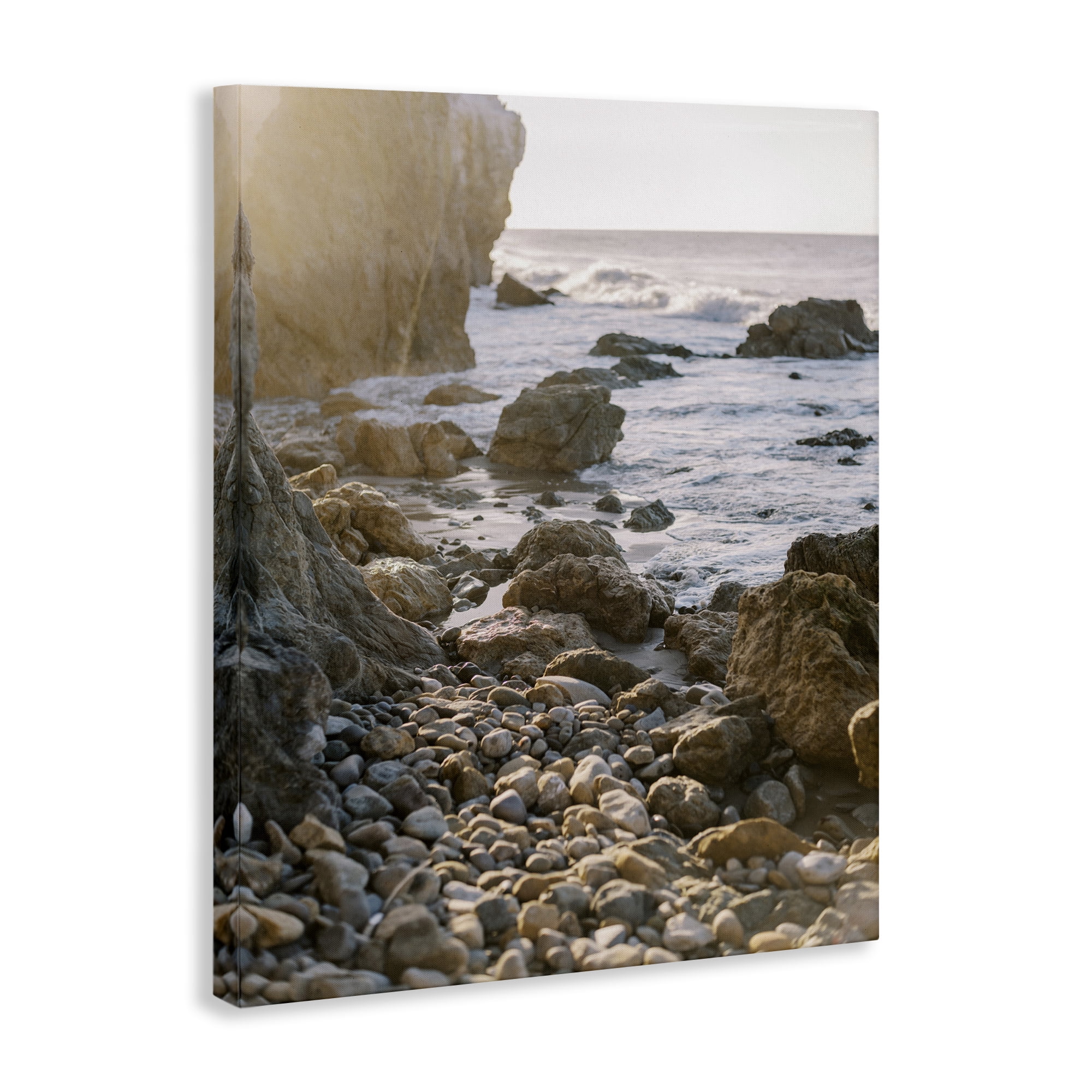 Stupell Industries Rocky Coast Waves Landscape Photography Gallery Wrapped Canvas Art Print Wall Art, 16 x 20