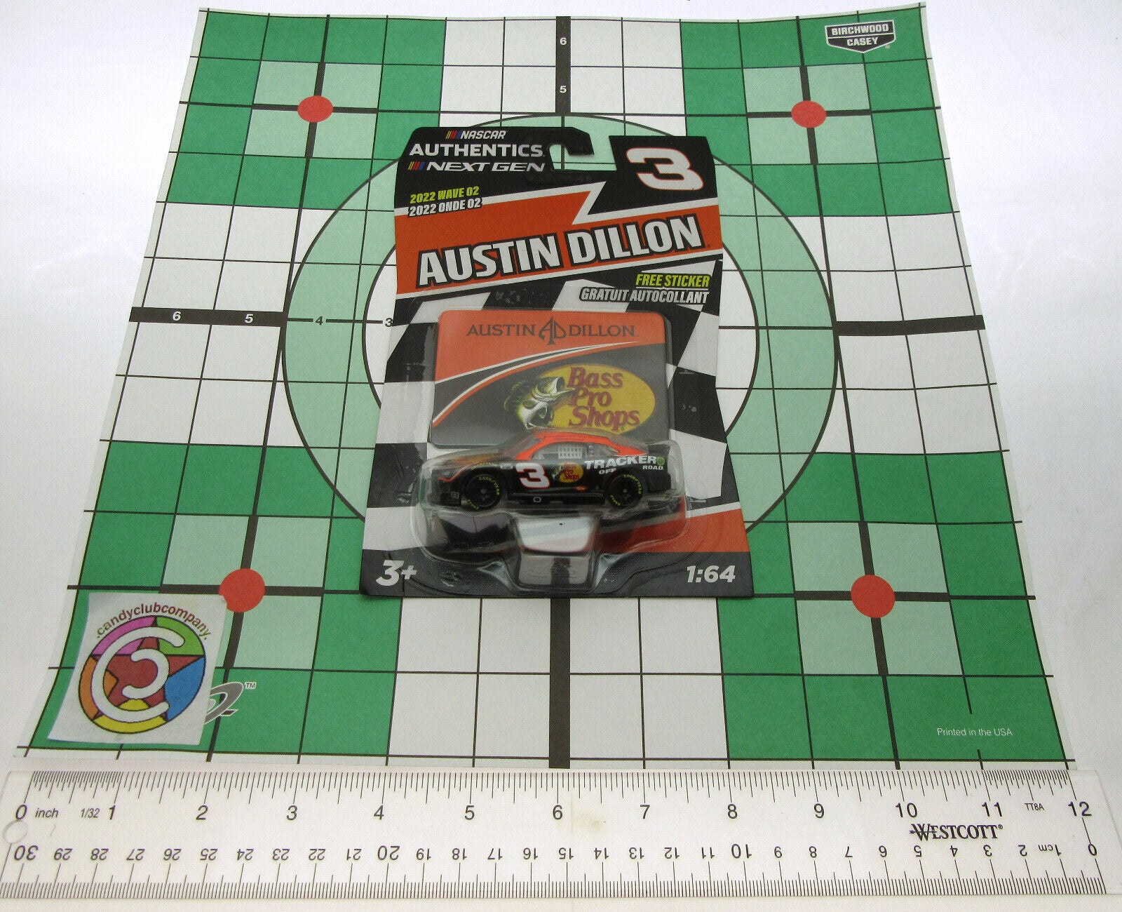 Austin Dillon ~ Bass Pro ~ NASCAR Authentics ~ w/Sticker ~ Die Cast 1:64 Scale