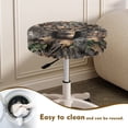thumbnail image 4 of Renewold Wolf Camo Hunting Forest Bar Stool Covers Round, 2 Pack High Stretch Circle Stool Cushion 14-16 Inch Round Stool Slipcovers for Bathroom Office, 4 of 6