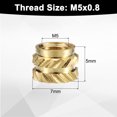 thumbnail image 2 of Uxcell 50 Pack M5 Threaded Inserts Brass Heat Set Insert M5x5mm, OD 7mm Knurled Insert Nuts, 2 of 6