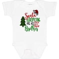 thumbnail image 3 of Inktastic Santa is Promoting Me to Big Brother Green Plaid Tree Boys Baby Bodysuit, 3 of 5