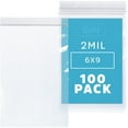thumbnail image 1 of GPI 6” x 9” Reclosable Ziplock Bag 2 Mil Clear Zipper Bags, 100-Pack, 1 of 1