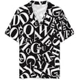 thumbnail image 3 of PRIYAL Alphabet Letters Mens Short Sleeve Pajama Set Satin Silk Sleepwear 2 Piece Pjs Loungewear, 3 of 6