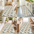 thumbnail image 4 of Hallway Runner Rug 2'x6', Teal Brown Palm Leaf Kitchen Runner Rugs Non-Slip Carpet Mats, Summer Botanical Tropical Rustic Bedside Rugs Runners Washable Floor Carpet for Bathroom Laundry Room, 4 of 8