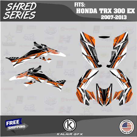Kalair GFX Graphics Kit for Honda TRX300EX (2007-2013) Shred Series Kalair GFX Graphics Kit for Honda TRX300EX (2007-2013) Shred Series