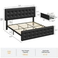 thumbnail image 2 of Eastvita Full/Queen/King Size Bed Frame 78" x 55.1", Upholstered Platform Bed Frame with 4 Storage Drawers, Diamond Stitched Headboard, Sturdy Wood Slats, No Box Spring Needed, 2 of 7