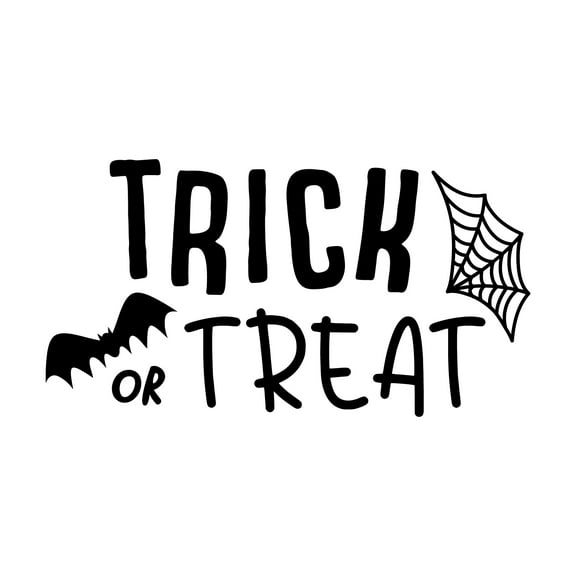 Vinyl Wall Art Decal - Trick Or Treat - 12" x 23" - Fun Spooky Halloween Seasonal Decoration Sticker - Kids Teens Adults Indoor Outdoor Wall Door Window Living Room Office Decor
