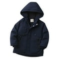thumbnail image 5 of Cethrio Boys Winter Coats, Windproof Warm Thickened Full Zip Winter Outerwear with Hood Navy Size 12-13 T, 5 of 5