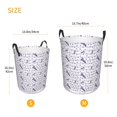 thumbnail image 3 of Sikiie Lavender Flowers Print Round Dirty Clothes Basket, Waterproof Standing Foldable Storage Basket, for Laundry Room, Bedroom, Bathroom Storage-Small, 3 of 6