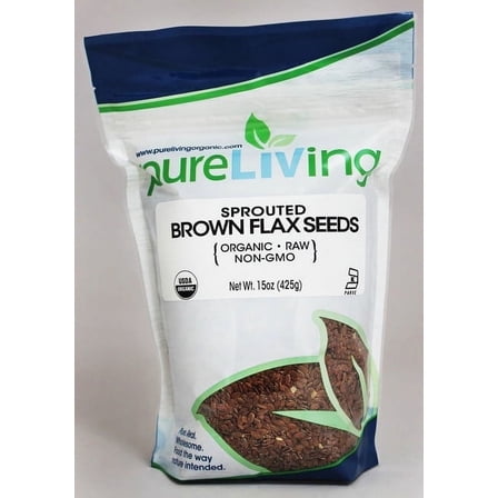 Pure Living Organic Brown Flax Seeds - 15 oz Pack of 2
