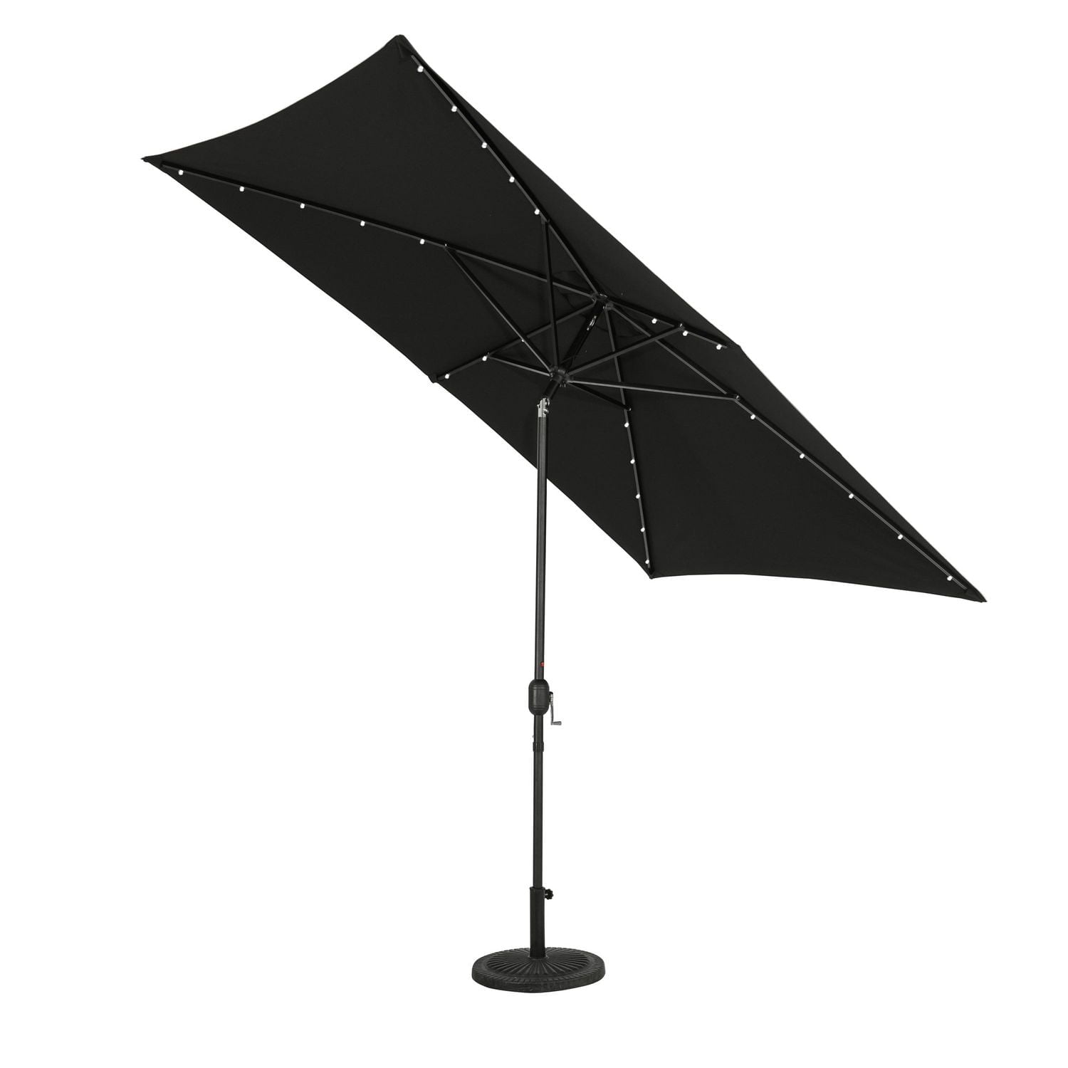 Parasol rectangulaire Nassau 6.5-ft x 10-ft avec lumières à ampoules LED – Toile Breez-Tex