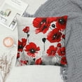 thumbnail image 2 of Nawypu  Beautiful Charming Watercolor Oil Painting Ink Retro Red Poppy Cotton Linen Lumbar Throw Pillow Case Cushion Cover Decorative, 2 of 5