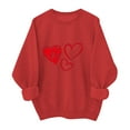 thumbnail image 2 of SYMOID Womens Red Heart Print Love Themed Sweatshirt - 100% Polyester Long Sleeve Loose Fit Casual Pullover (XS-XL) for Daily & Valentine's Day,Size M, 2 of 6