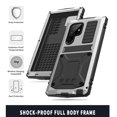 thumbnail image 3 of Dteck Case for Samsung Galaxy S23 Ultra,Metal Case with Tempered Screen Protector Military Rugged Heavy Duty Silicone Shockproof Full Body Tough Cover for Galaxy S23 Ultra,Silver, 3 of 8