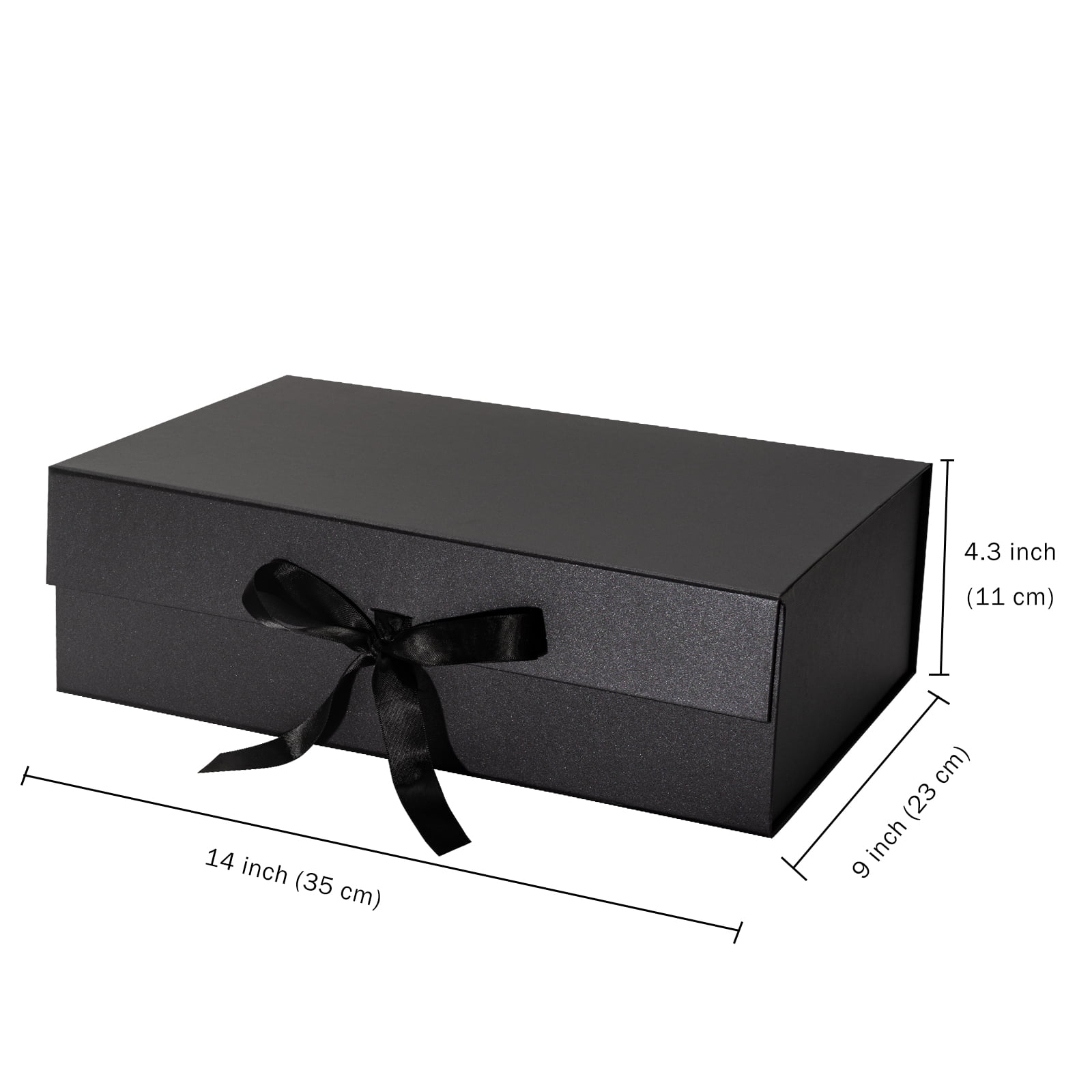Luxury Black Gift Boxes Magnetic 35*24*11CM New Favors Present Storage Package 