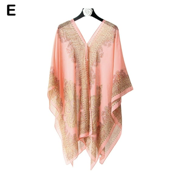 Women Beach Cover Up Poncho Beachwear Dress Summer Swimwear Kaftan Top D2K1