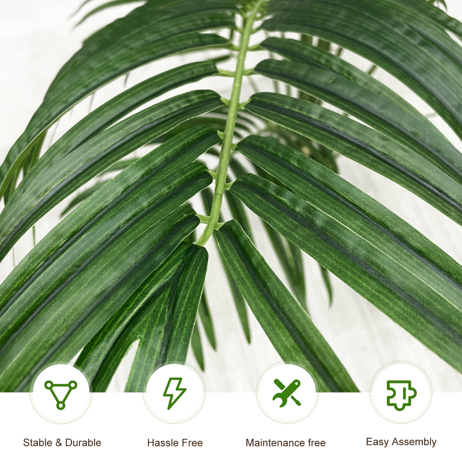 Keeplush 5ft Artificial Palm Tree Indoor Plant Tall Fake Tropical Paradise Palm Tree in Pot with Real Bark Design Faux Areca Palm Tree for Home Office Living Room Bedroom Farmhouse Modern Decor