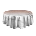 thumbnail image 5 of Pink Glitter White Marble Pattern Round Tablecloth 60"x60",Wrinkle Wipeable Table Cloth for Kitchen Dining Room Picnic Patio Party, 5 of 6