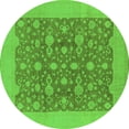 thumbnail image 1 of Ahgly Company Indoor Round Oriental Green Traditional Area Rugs, 4' Round, 1 of 4