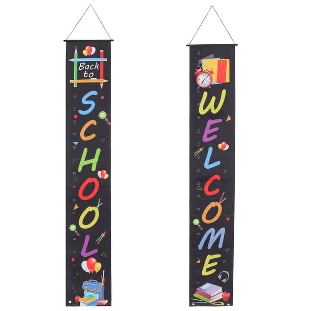 1 par de pancartas de bienvenida para puerta de regreso a clases, letreros para porche, decoración para fiestas