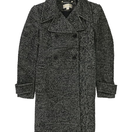 Michael Kors Womens Wool Blend Coat, Black, 10