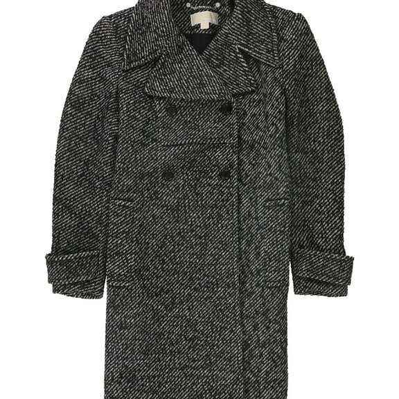 Michael Kors Womens Wool Blend Coat, Black, 8