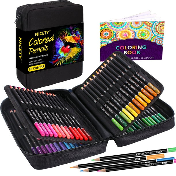 76 Color Pencils Set, Wooden Colored Pencils for Adults, Artists