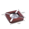 thumbnail image 5 of Lacquered "Walnut" Wood Four Cigar Ashtray with Removable Stainless Steel Center., 5 of 5