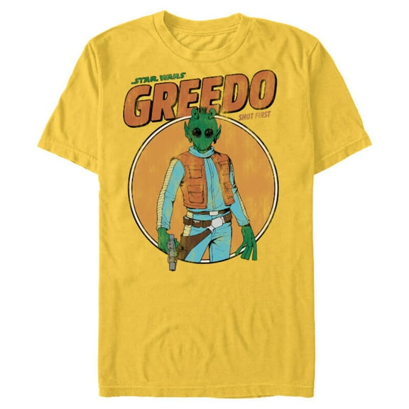 Star Wars Greedo Shot First Retro - Short Sleeve Blended T-Shirt for Adults - Customized-Yellow