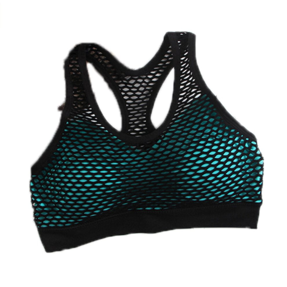 Women Mesh Sports Bra Hollow Out Sport Top Seamless Fitness Yoga Bras