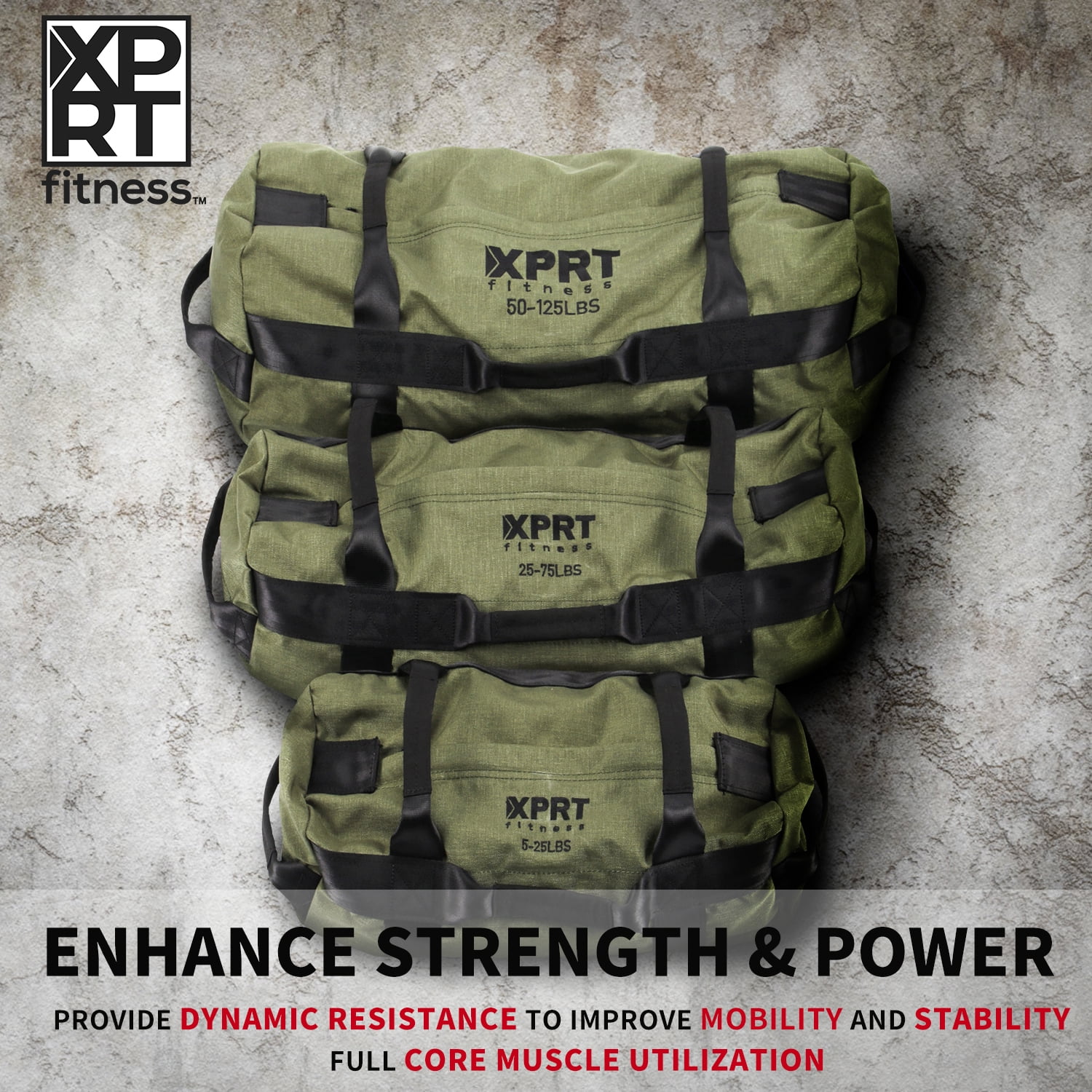 XPRT Fitness Army Green Workout Sandbag Size S