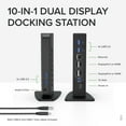 thumbnail image 2 of Plugable USB 3.0 and USB-C Dual 4K Display Docking Station with DisplayPort and HDMI for Windows and Mac (Dual 4K DisplayPort & HDMI, Gigabit Ethernet, Audio, 6 USB Ports) Vertical, 2 of 8