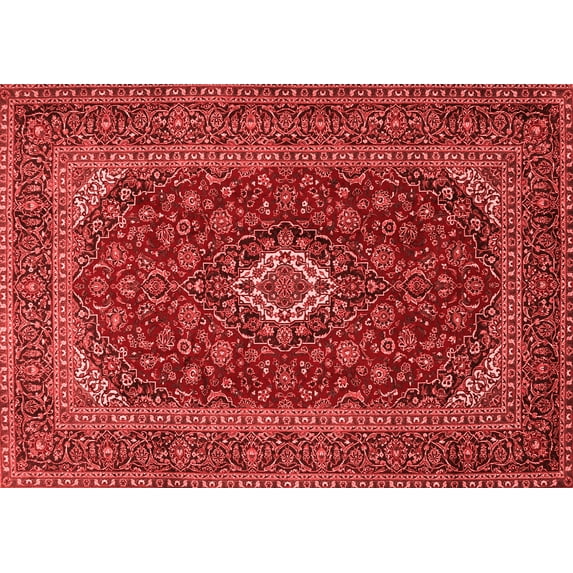 Ahgly Company Indoor Rectangle Medallion Red Traditional Area Rugs, 2' x 3'