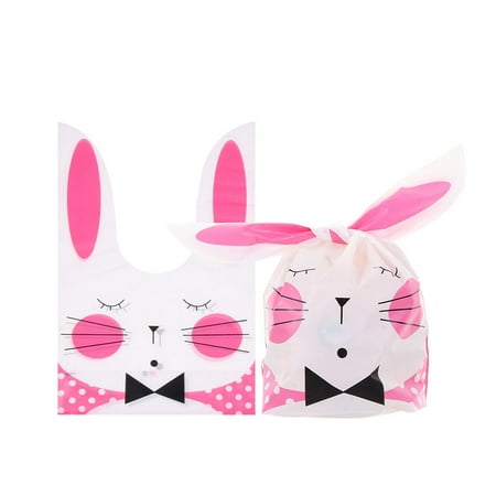 10PCS Gifts Bunny Ear Party Supplies Biscuit Package Rabbit Cookie Bags Candy Bag Easter Rabbit 5