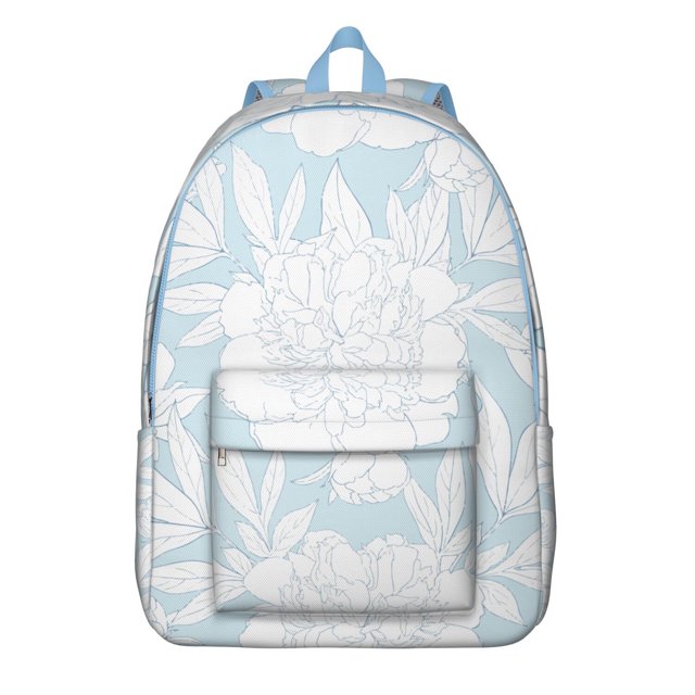 Spring Garden Bloom Backpack – Romantic Floral Print, Lightweight Canvas Bookbag with Large Capacity for Women and Students