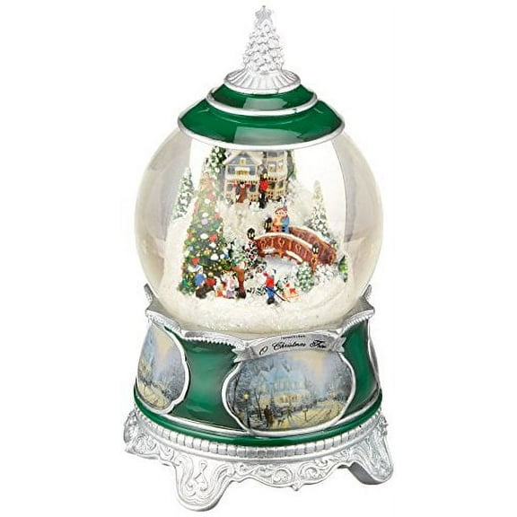 The Bradford Exchange Victorian O' Christmas Tree Musical Snow Globe Christmas Decoration by Thomas Kinkade 5.25-inches