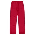 thumbnail image 3 of SonxaHe Big Girl Uniform Pants Flat Front Zip Straight Leg Trousers Kids Stretchy Cozy Spring Durable Pants Red,Size 9-10 Y, 3 of 4